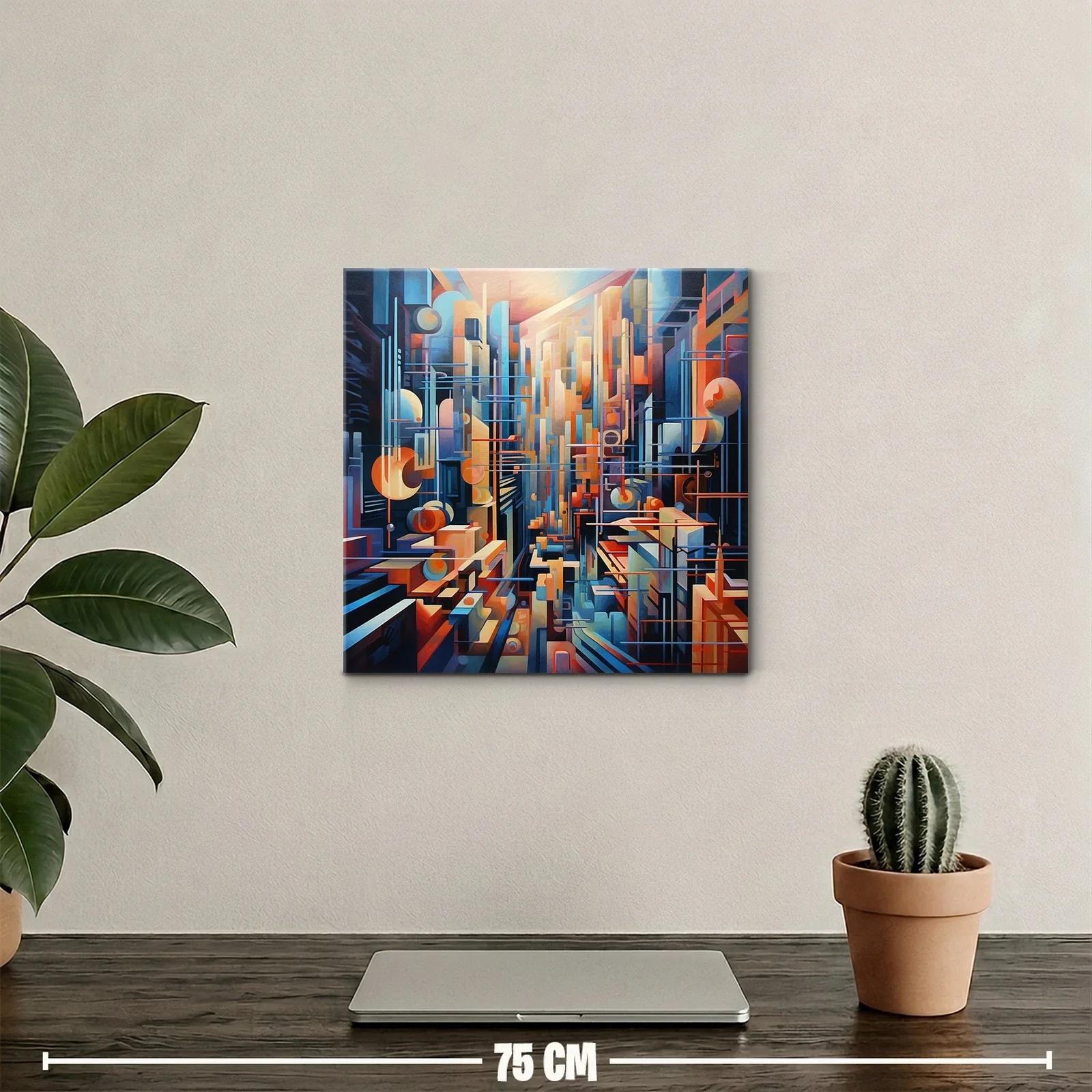 Composición urbana con formas geométricas y líneas dinámicas — miniatura 2