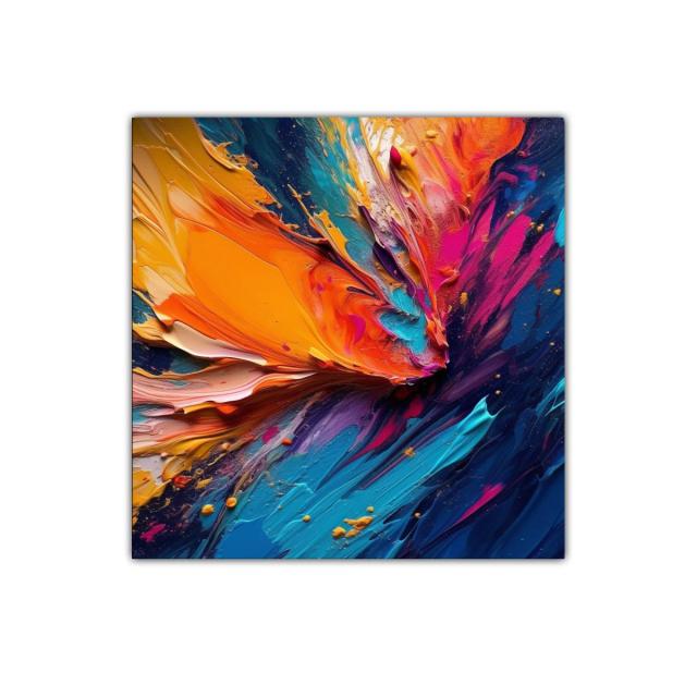 Cuadro vibrante de colores intensos y formas dinámicas