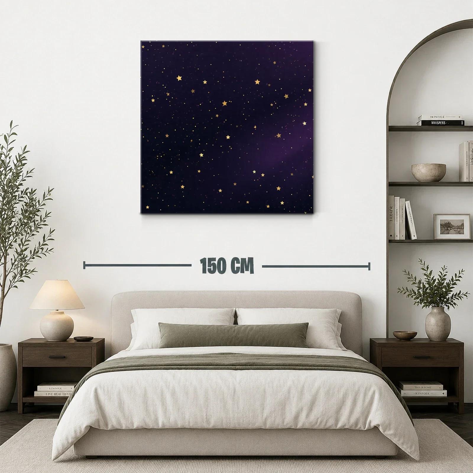 Cuadro Estrellado con Fondo Nocturno en Tonos Morados — miniatura 3