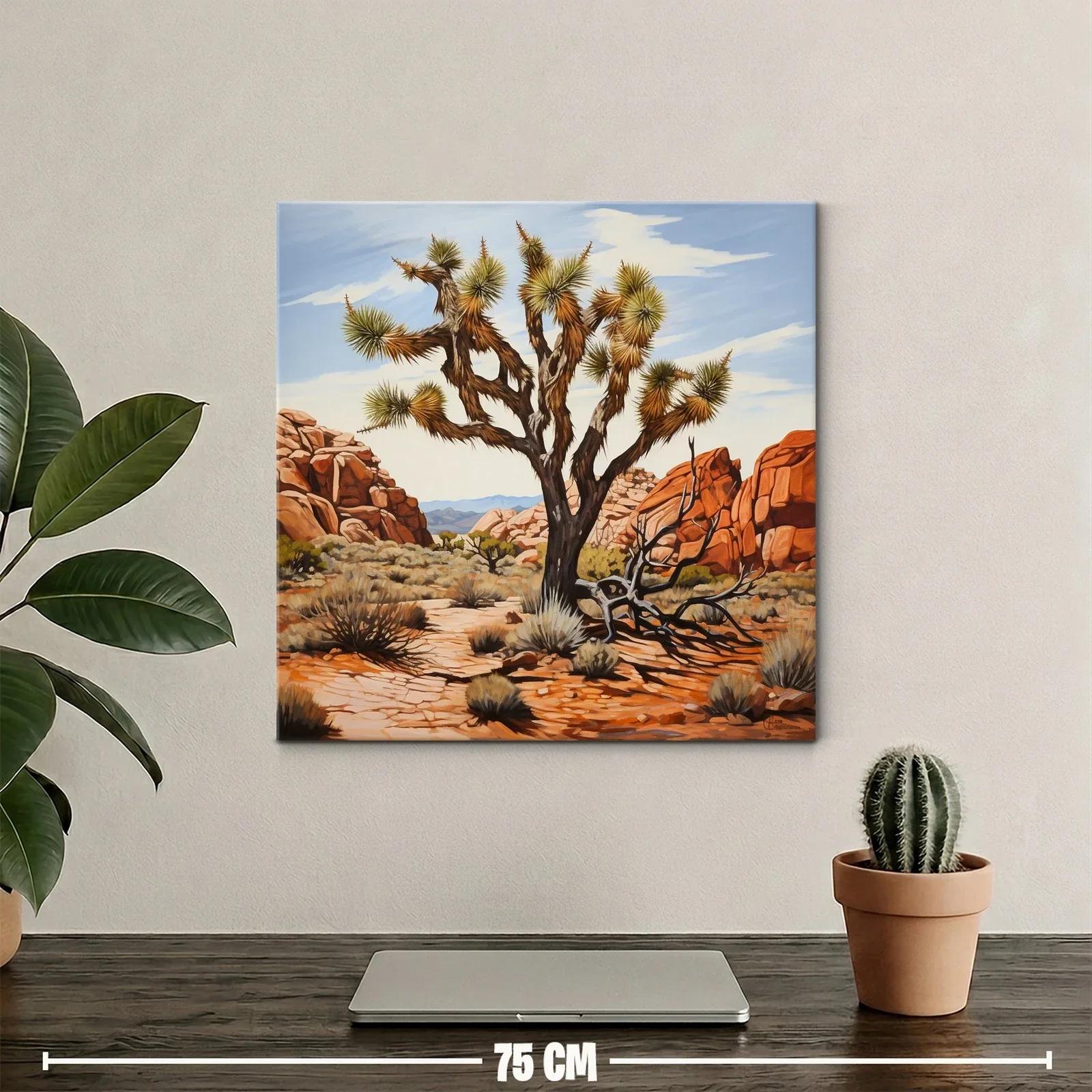 Paisaje árido con árbol solitario y rocas rojizas — miniatura 2
