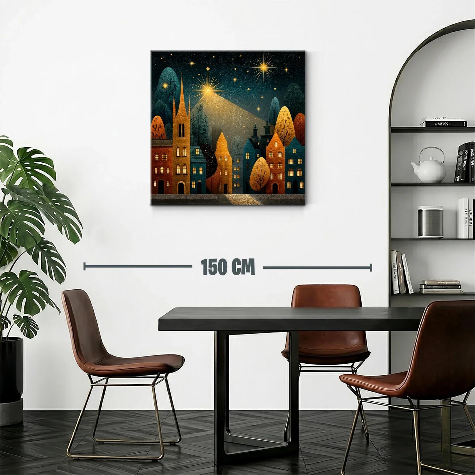Pueblo encantado bajo un cielo estrellado y luminoso — miniatura 2