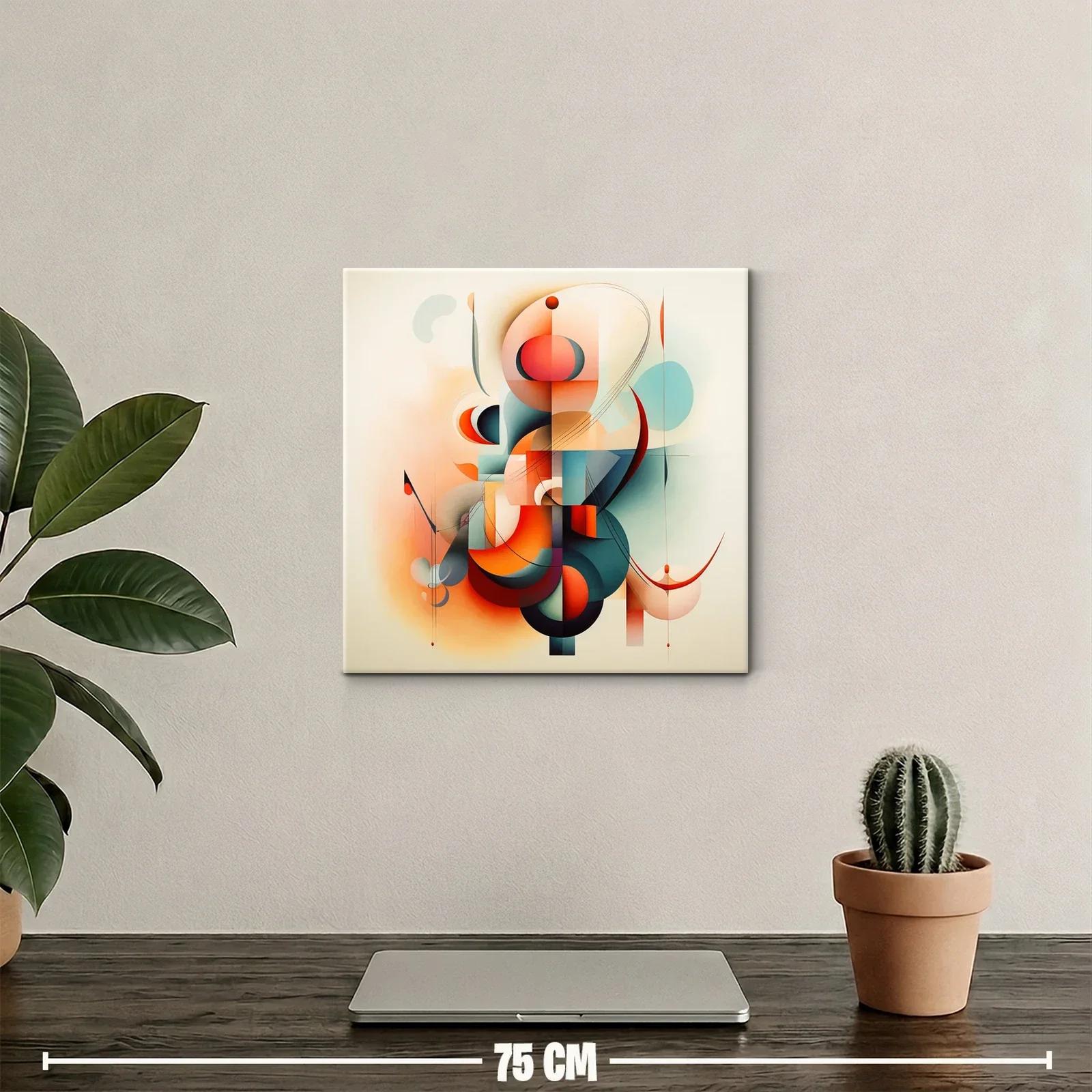 Abstracción geométrica en tonos cálidos y fríos equilibrados — miniatura 2