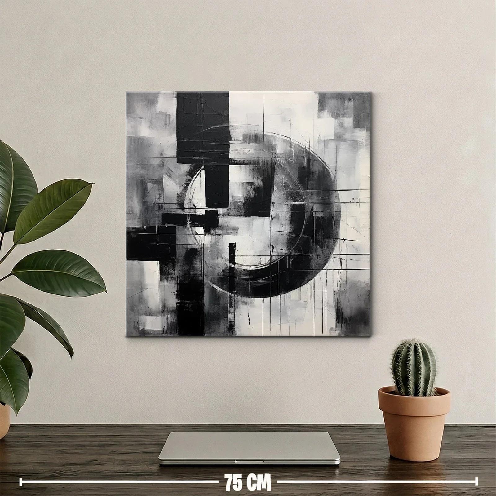 Composición abstracta en tonos monocromáticos y formas geométricas — miniatura 2