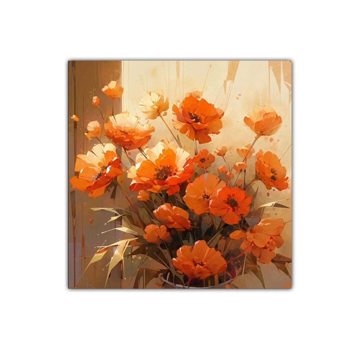 Vibrante ramo de flores naranjas en ambiente cálido — imagen principal