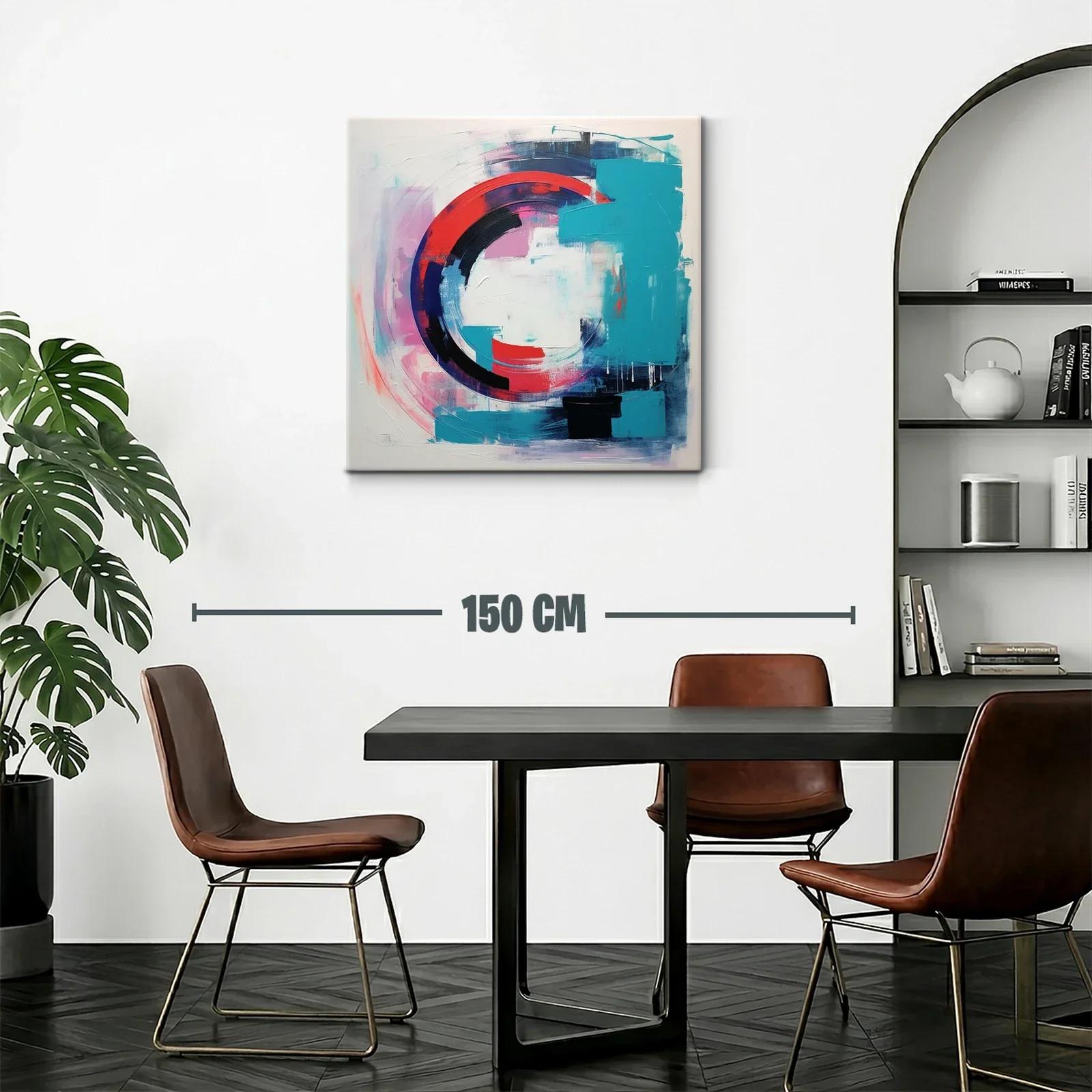 Composición abstracta con formas circulares en tonos vibrantes — miniatura 2