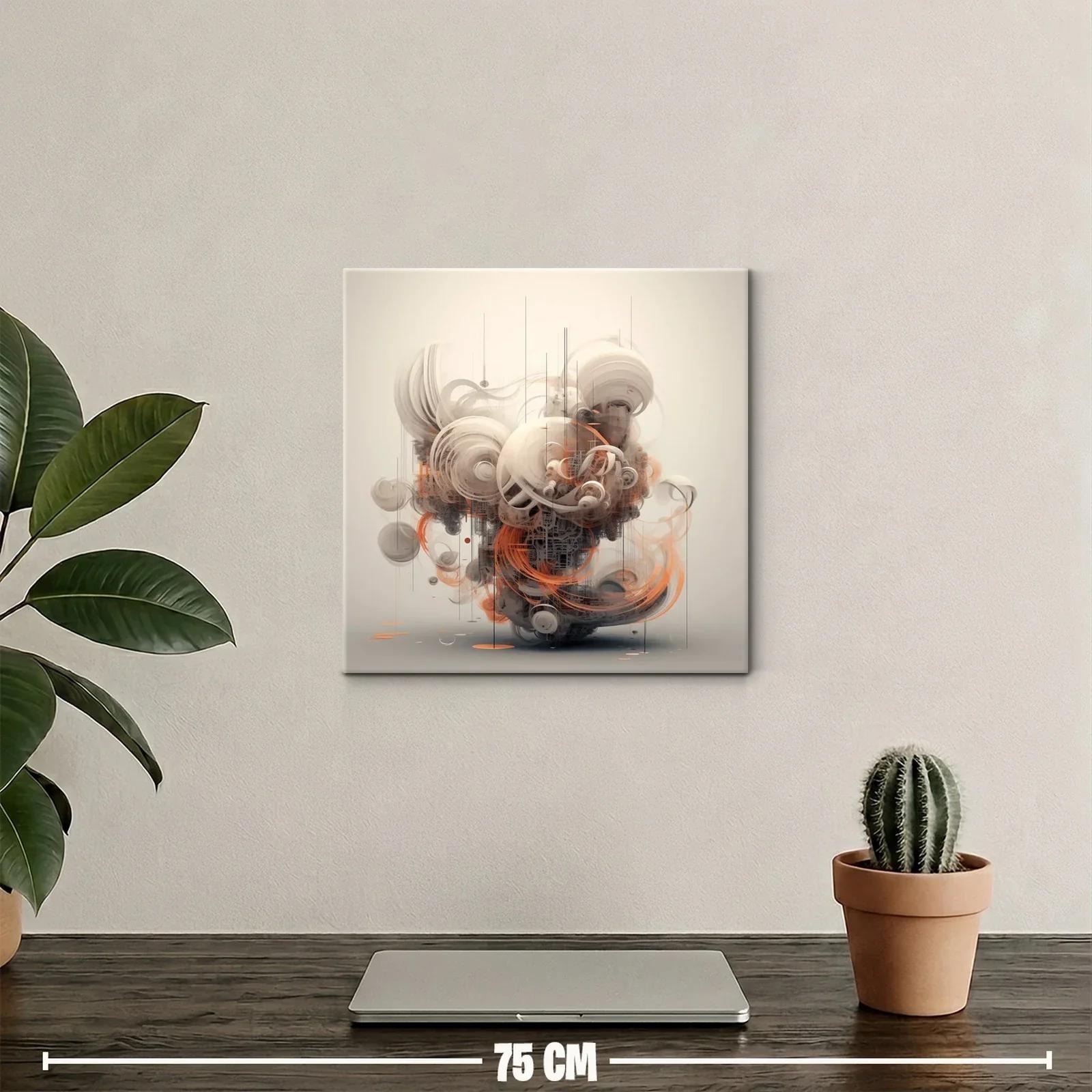 Composición abstracta con formas circulares y tonos cálidos — miniatura 2