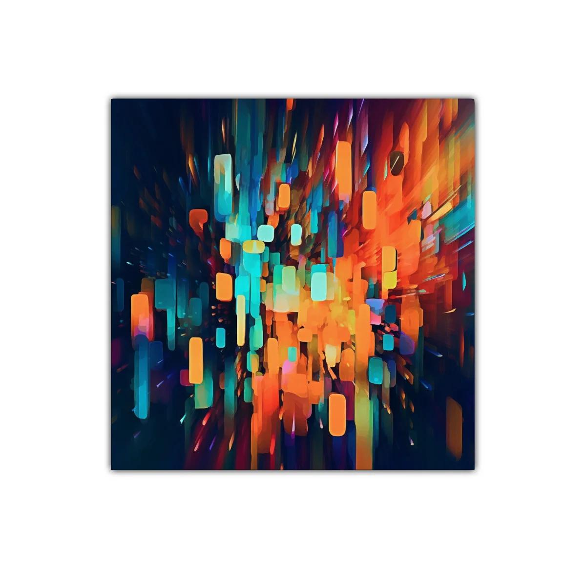 Explosión de color vibrante con formas abstractas