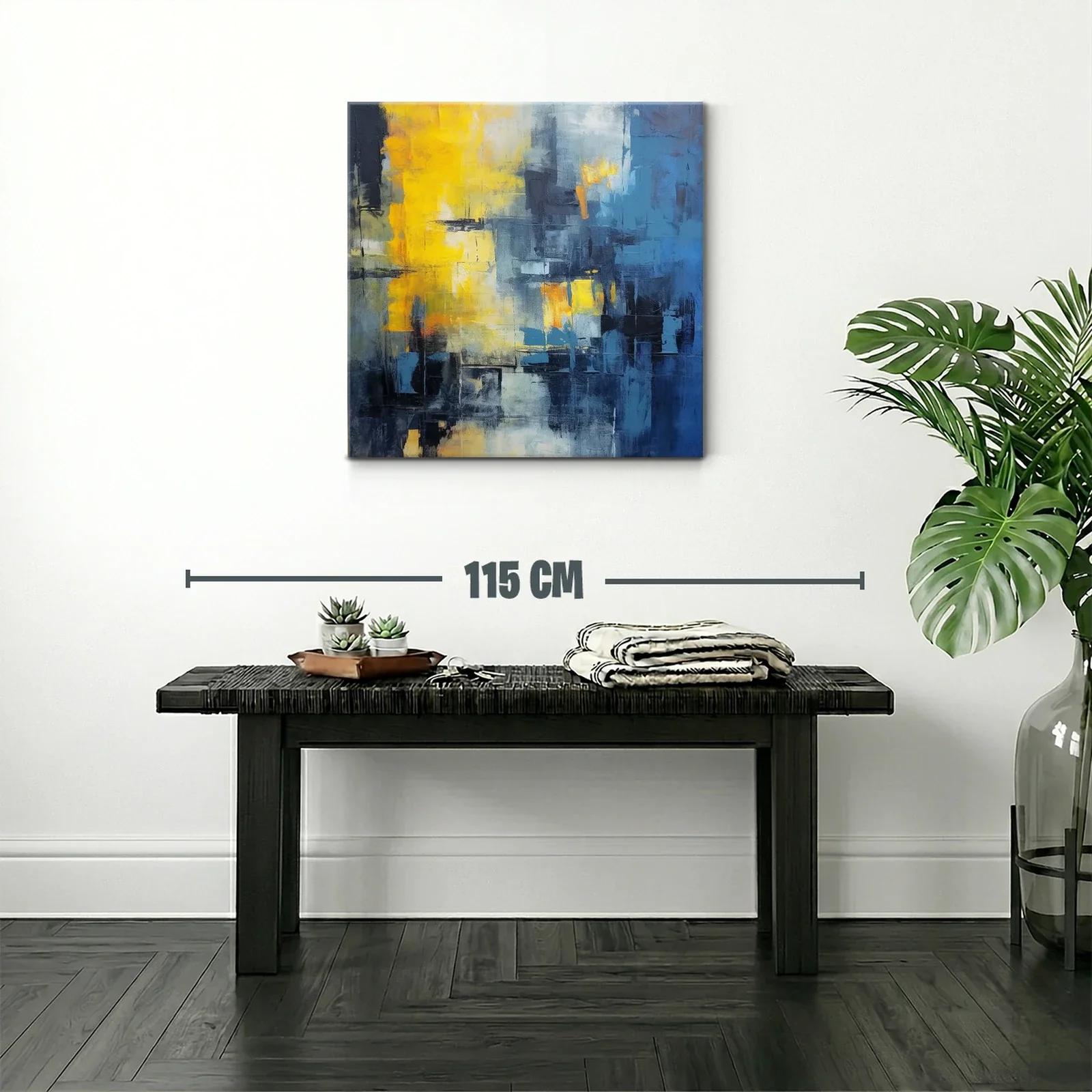 Abstracto vibrante con contrastes de azul y amarillo — miniatura 2