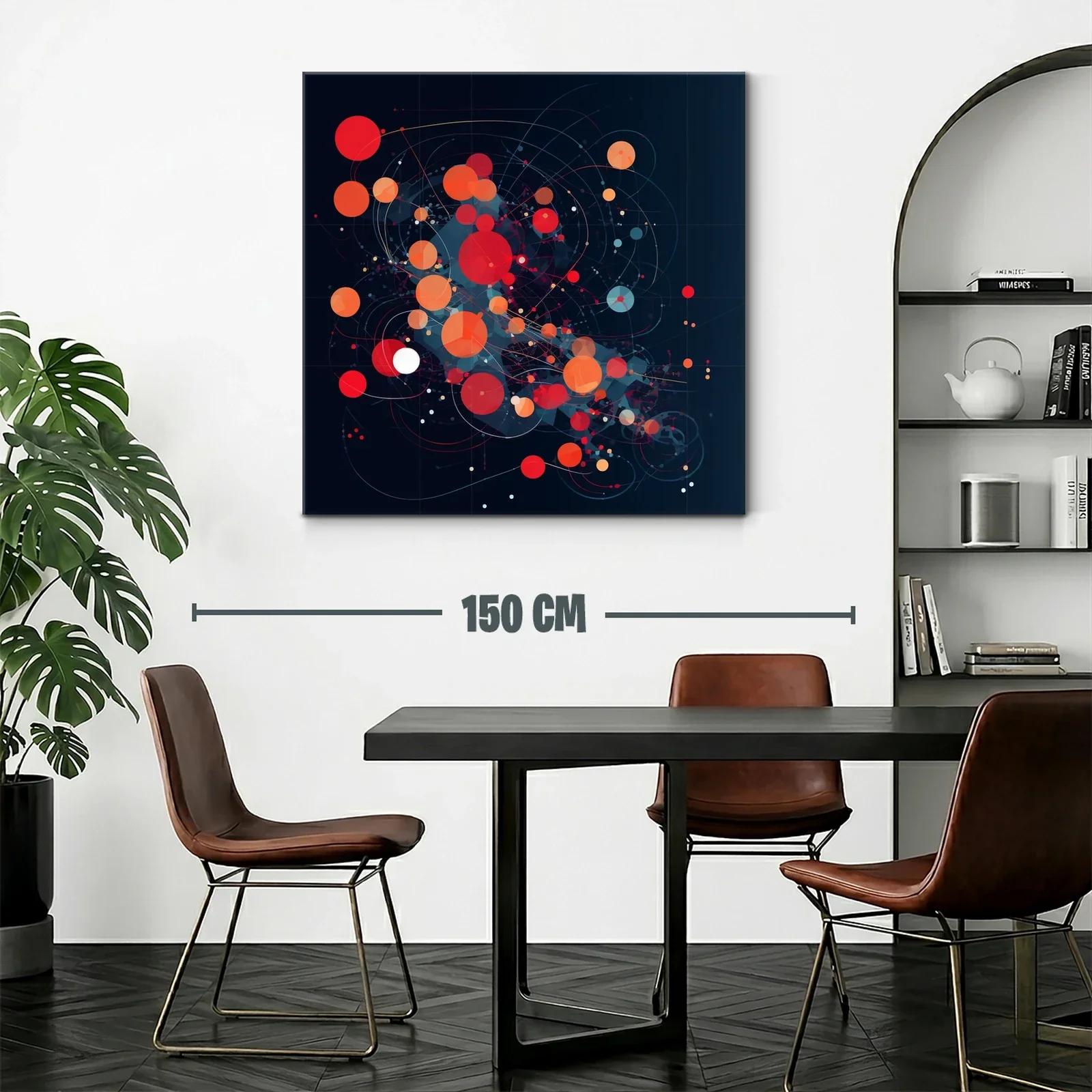 Composición abstracta con círculos rojos y naranjas vibrantes — miniatura 2