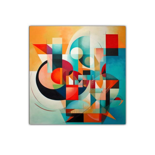 Composición geométrica vibrante con formas y color