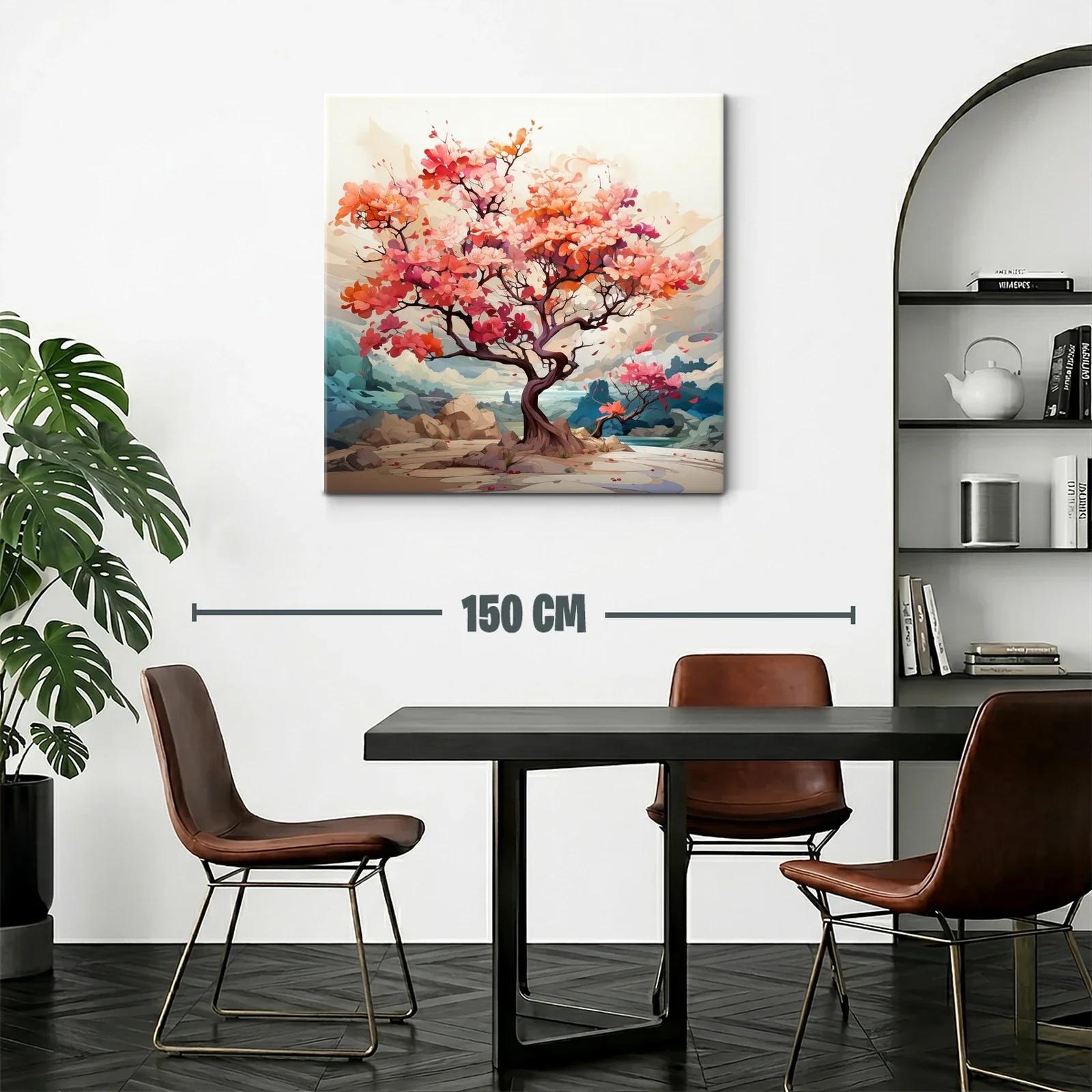 Árbol de flores vibrantes en paisaje sereno y etéreo — miniatura 2