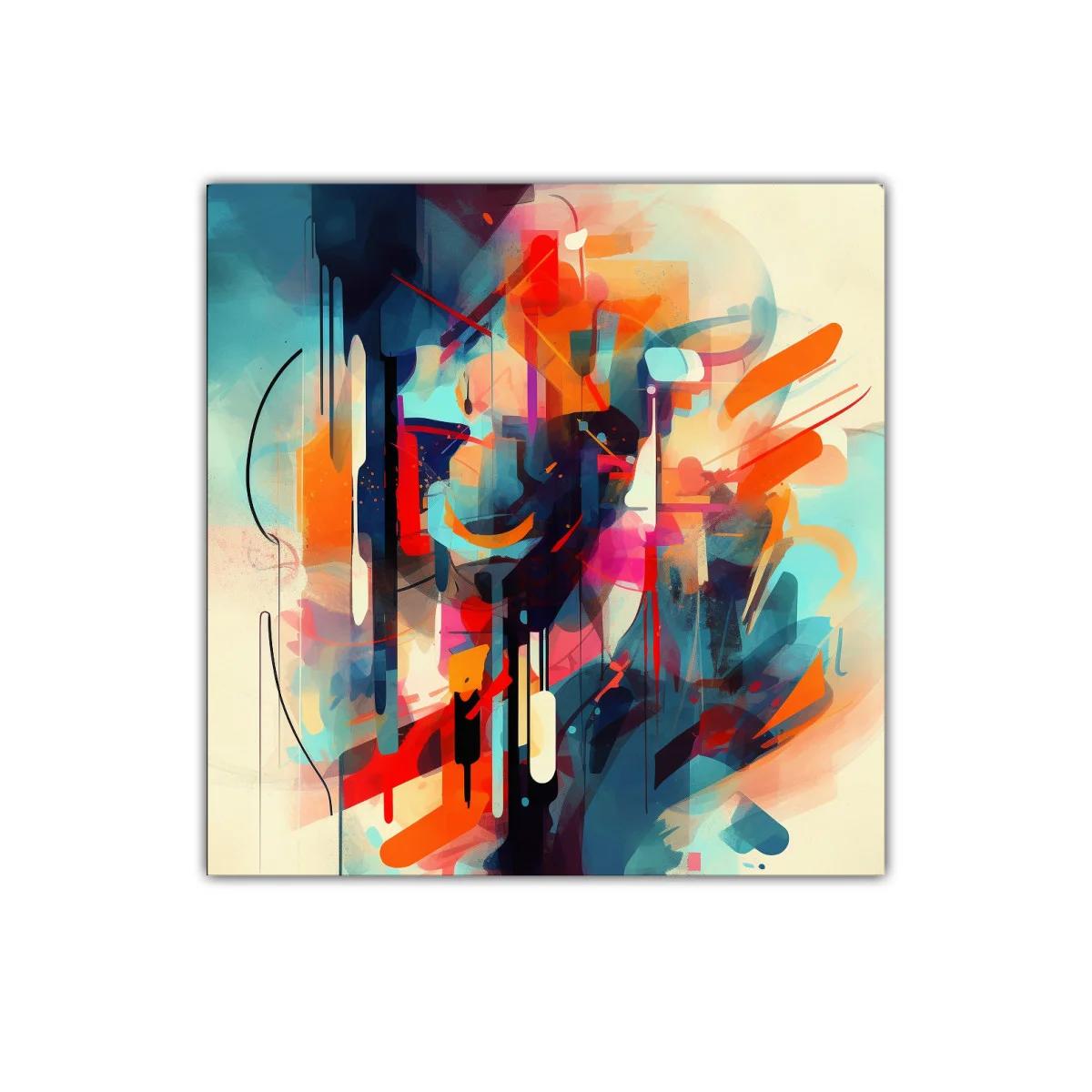 Composición abstracta en tonos vibrantes y contrastes intensos — miniatura 1