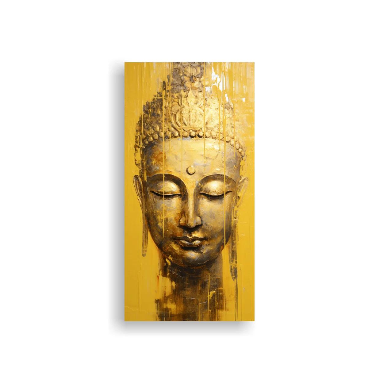 Cuadro rostro de Buda con goteos dorados