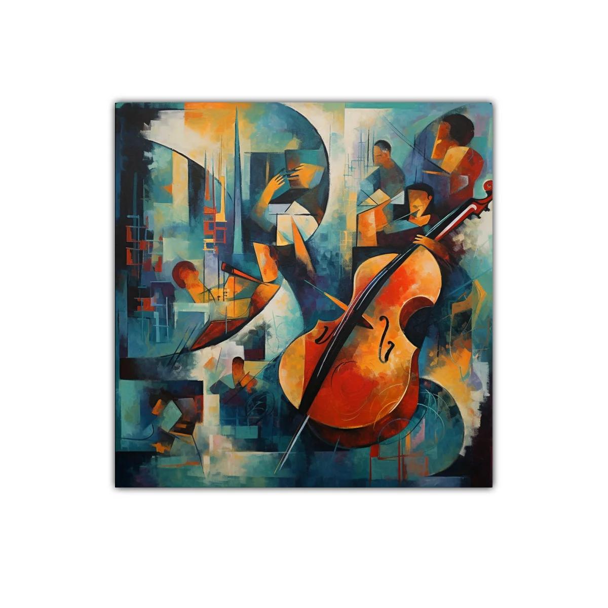 Cuadro decorativo con motivo musical y paleta vibrante — imagen principal
