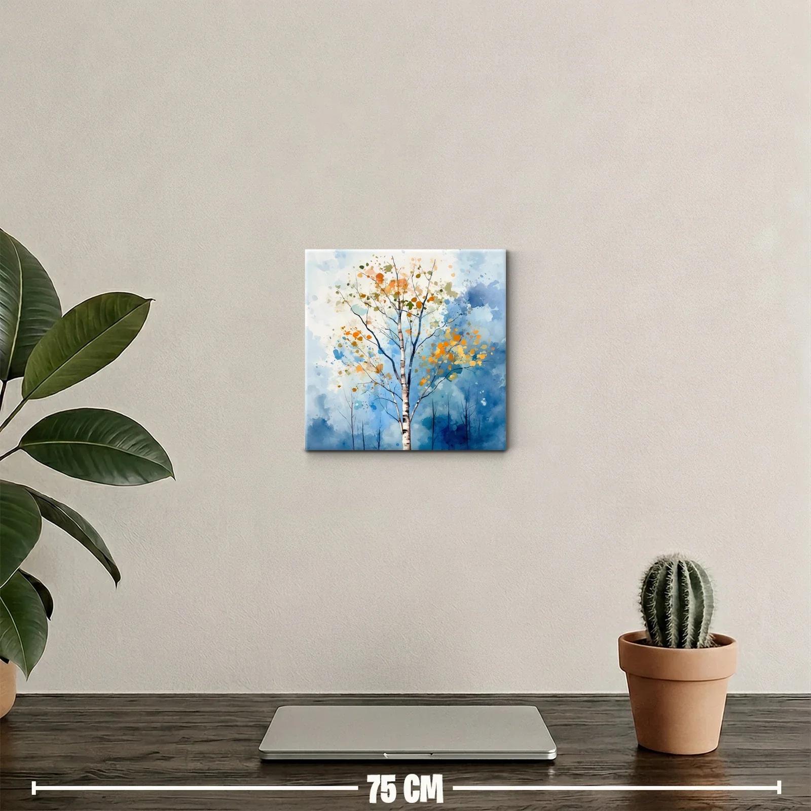 Árbol otoñal entre cielos azules y tonos cálidos — miniatura 2