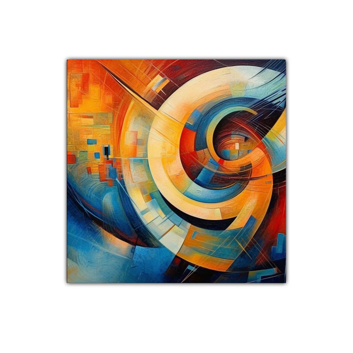 Cuadro abstracto con dinámicas formas y tonos vibrantes — imagen principal