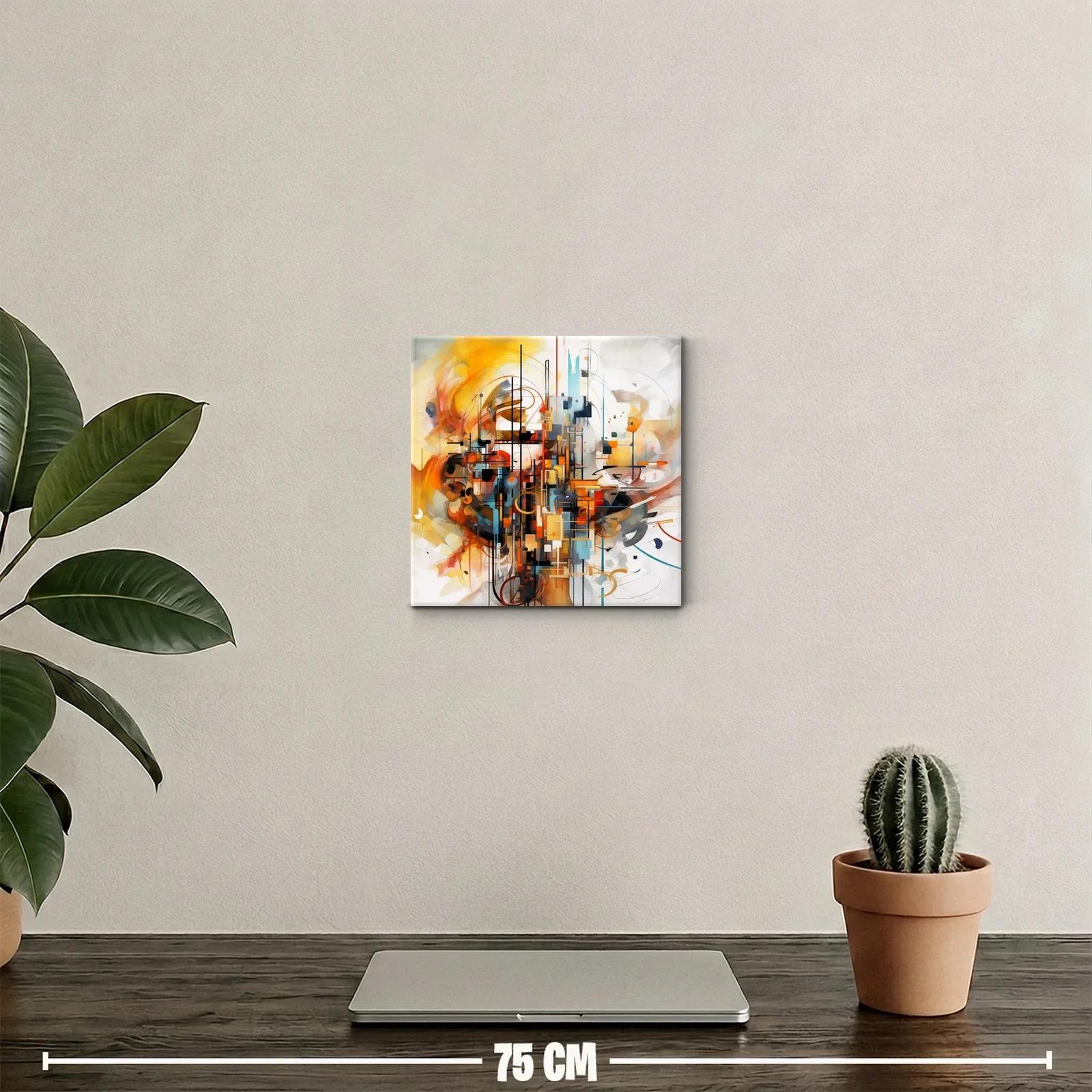 Composición abstracta con tonos cálidos y estructura dinámica — miniatura 2