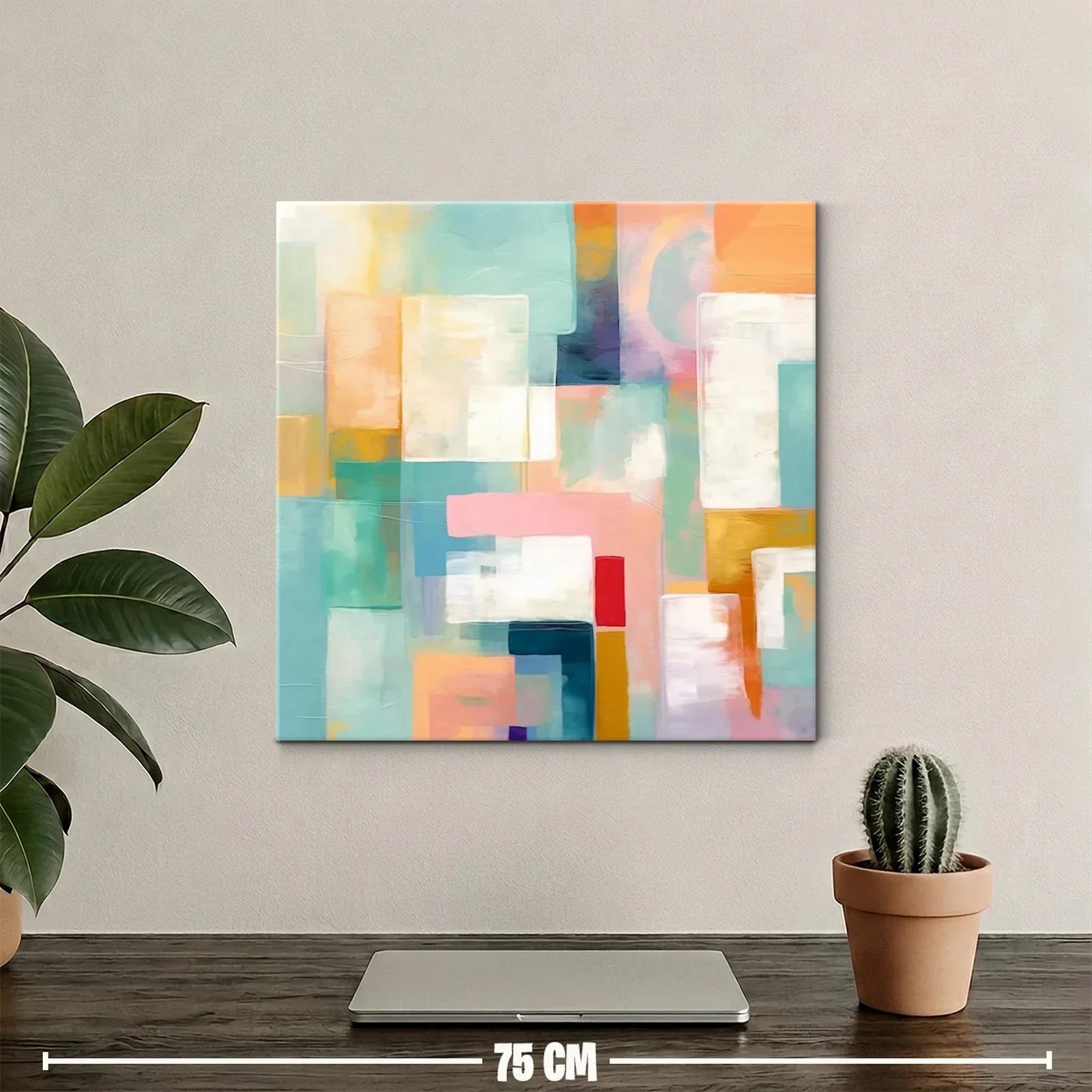 Composición abstracta con tonos pastel y vivos acentos — miniatura 2