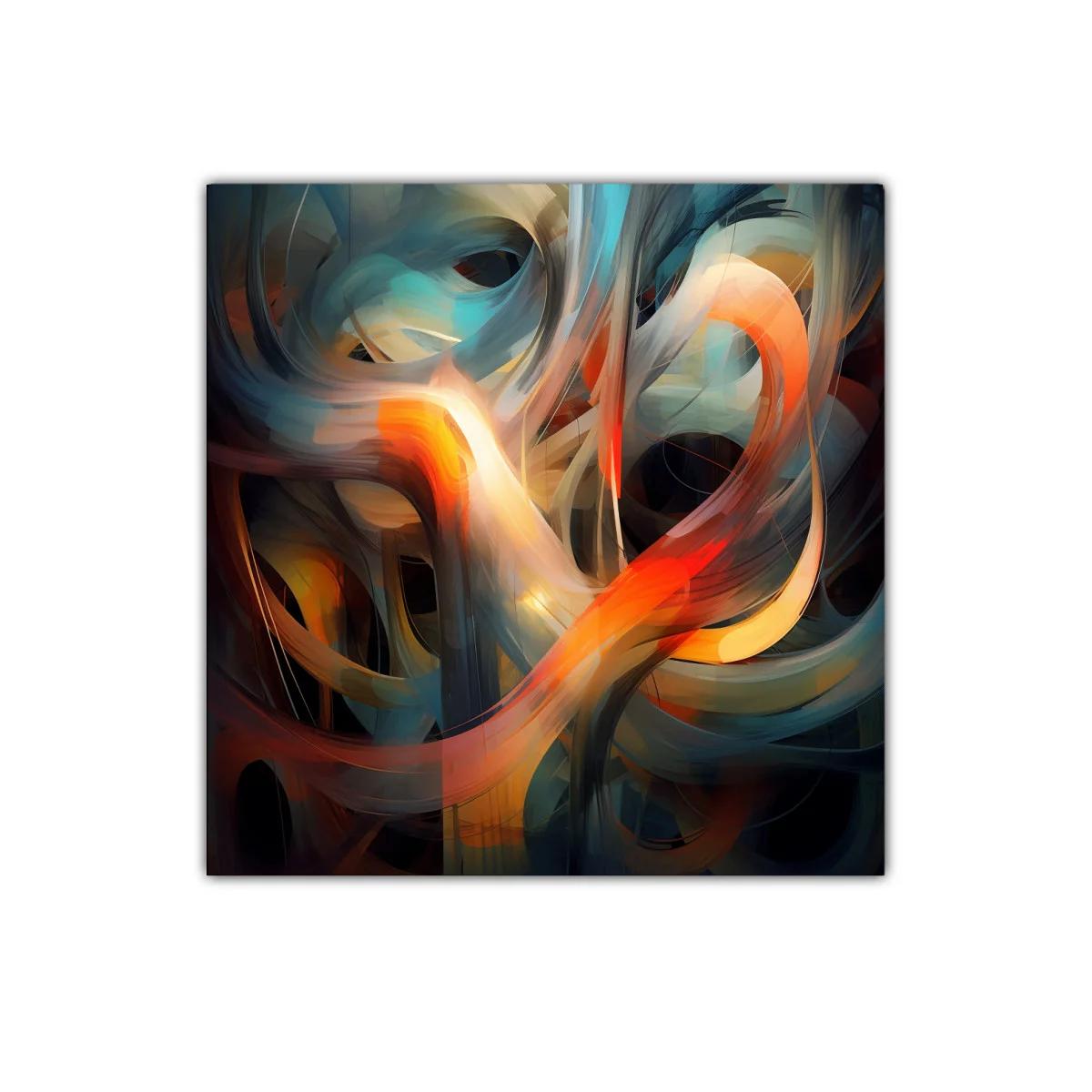 Movimiento abstracto en tonos cálidos y fríos