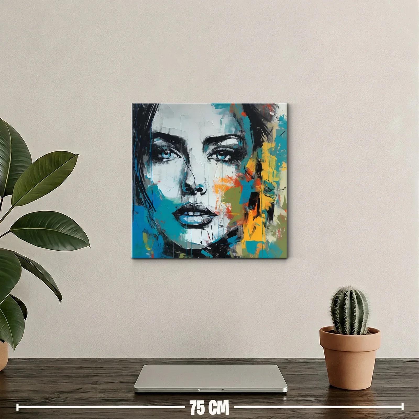 Retrato abstracto femenino con tonos vibrantes — miniatura 2