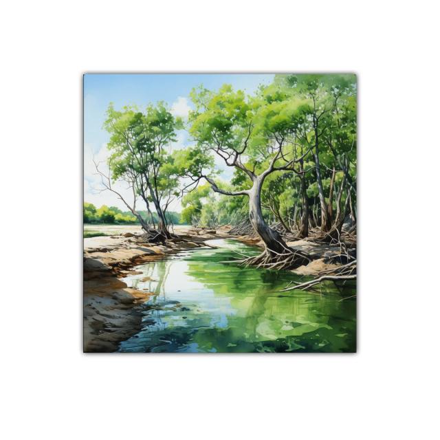 Reflejos de naturaleza en paisaje sereno