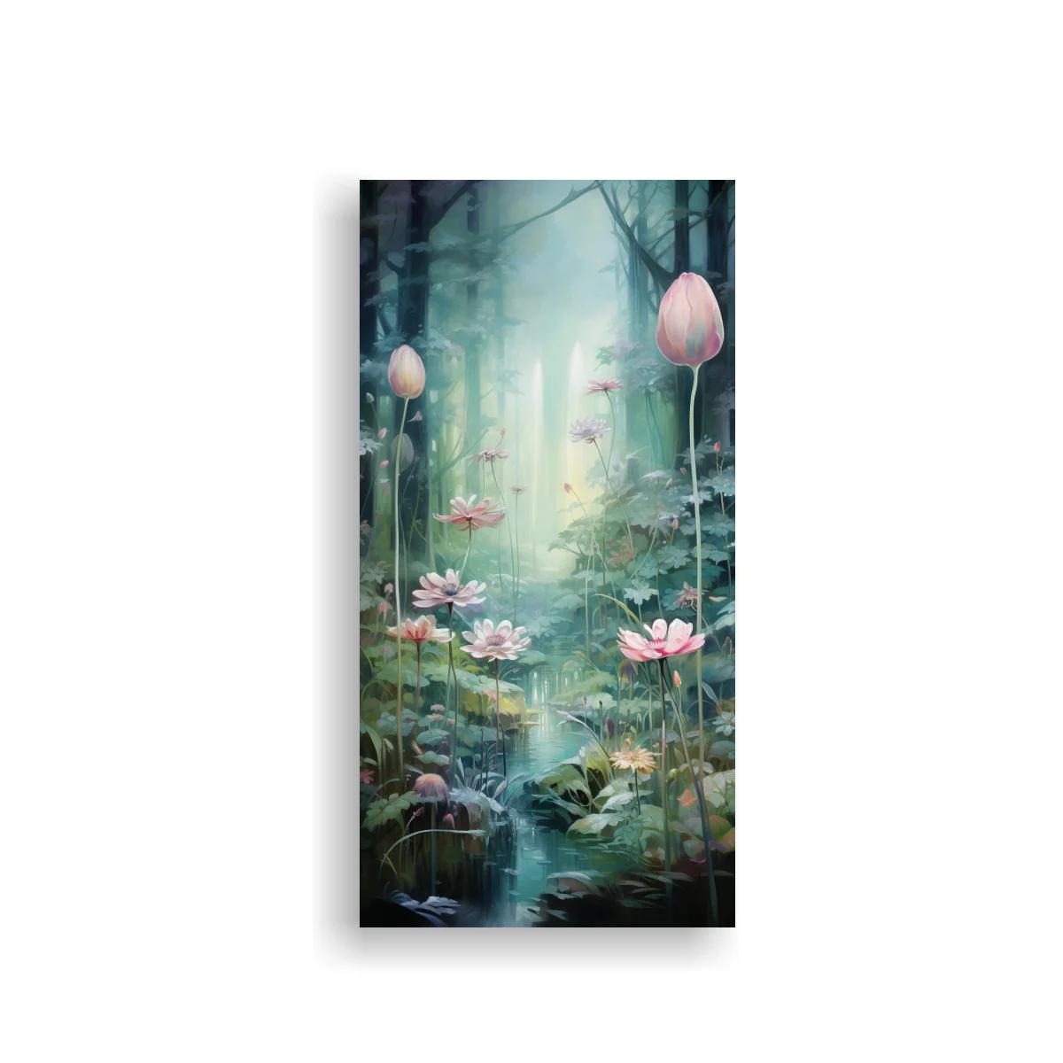 Cuadro flores de loto rosadas con niebla suave