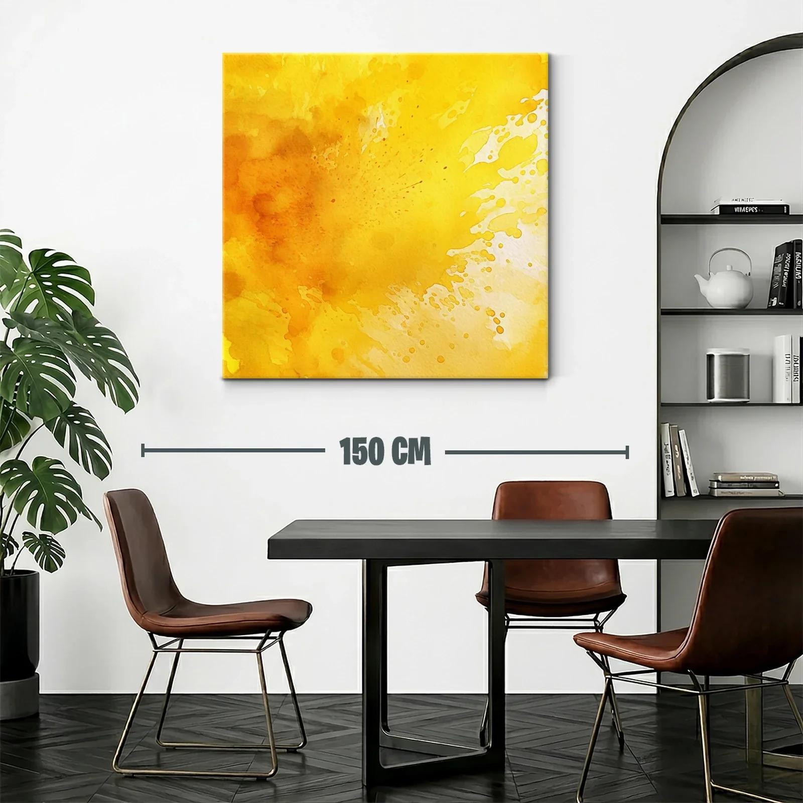 Cuadro abstracto en tonos cálidos amarillos y naranjas — miniatura 2