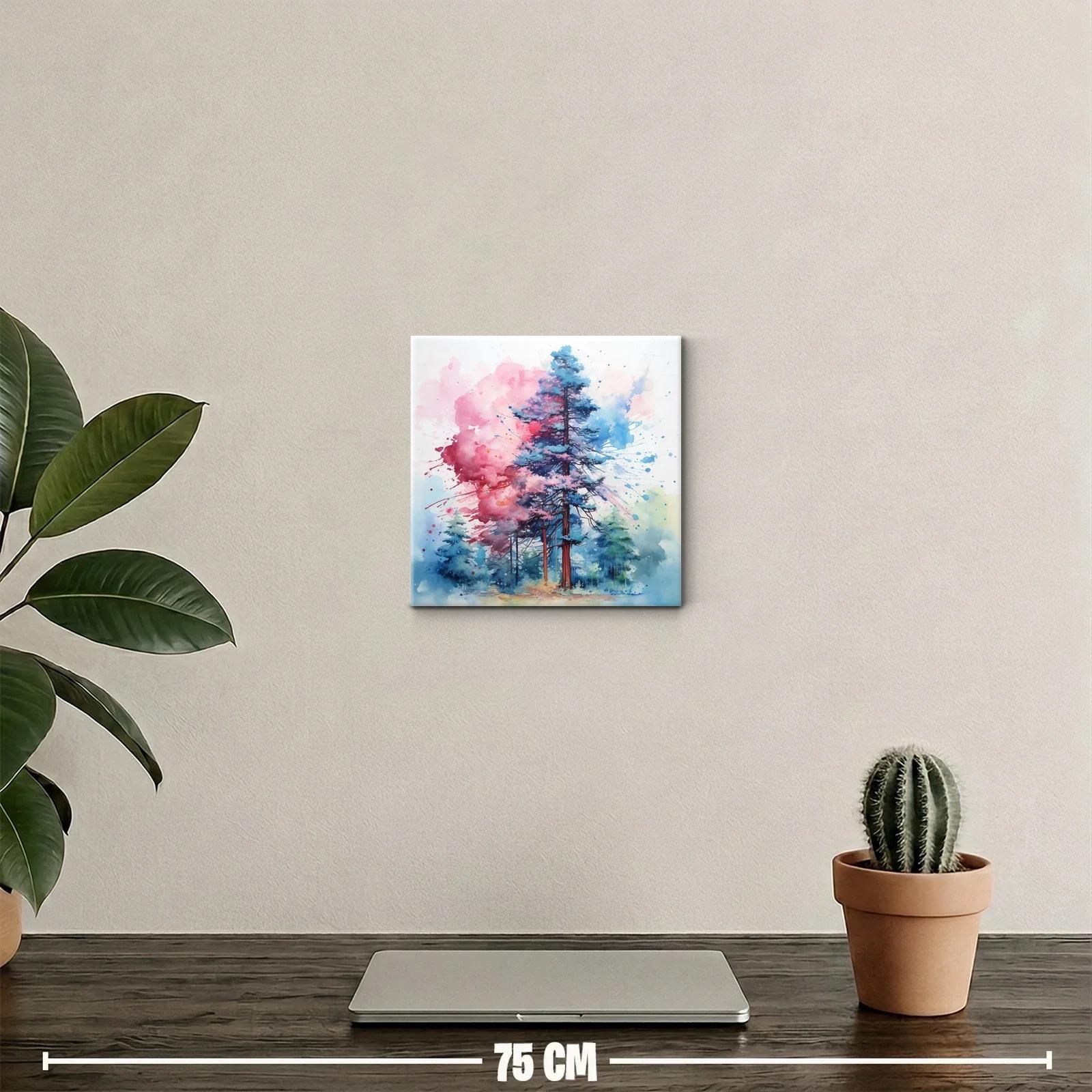 Bosque en acuarelas con explosión de colores vibrantes — miniatura 2