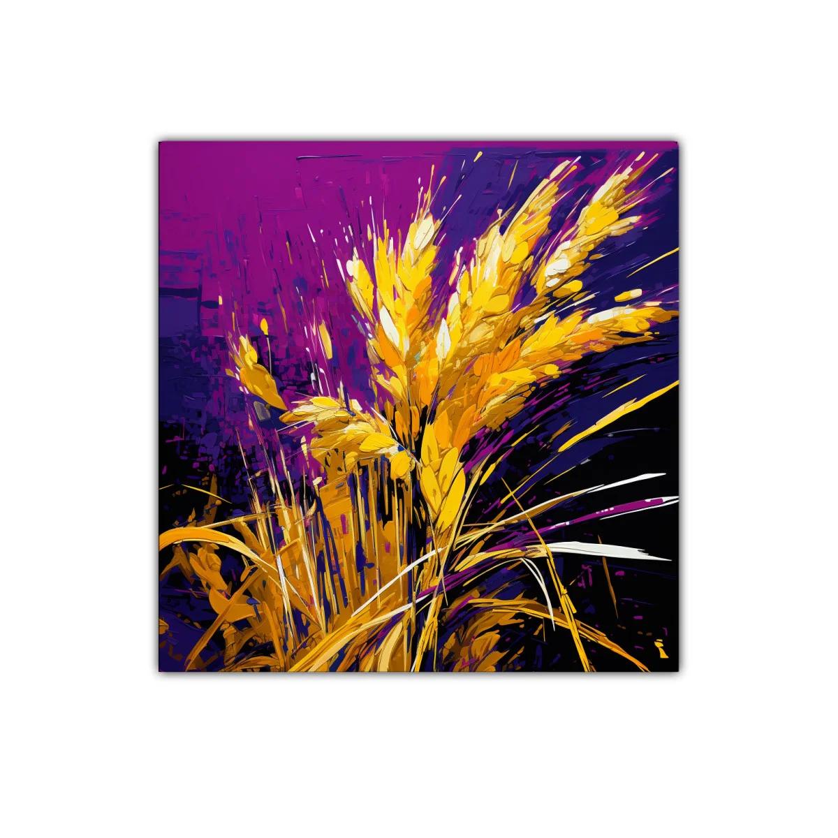 Explosión de Trigo Dorado en Fondo Purpura Vibrante — imagen principal