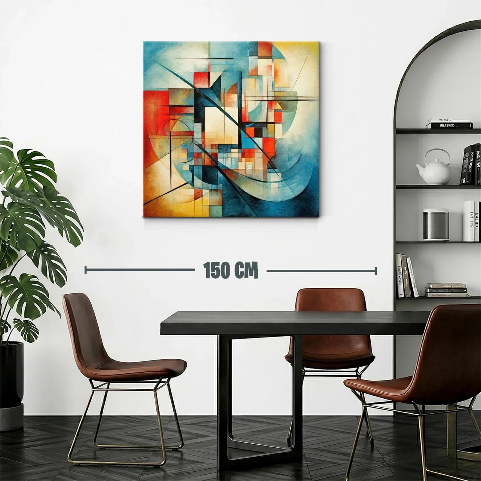 Composición geométrica abstracta con tonos vibrantes y suaves — miniatura 2