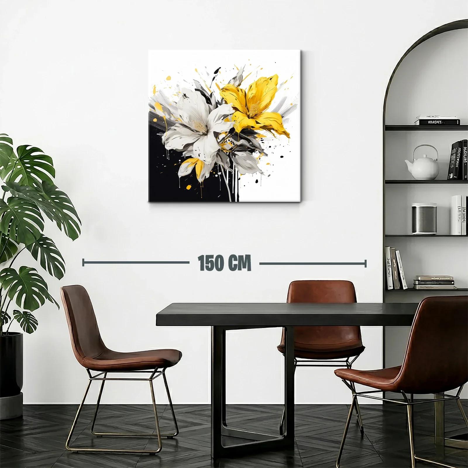 Flores en contraste brillante con tonos amarillos y grises — miniatura 2