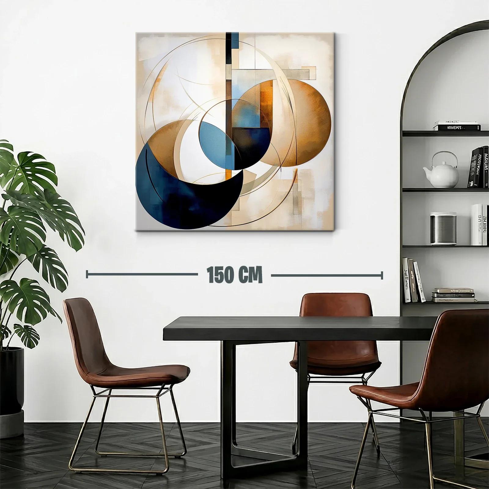 Composición abstracta con formas circulares y tonos cálidos — miniatura 2