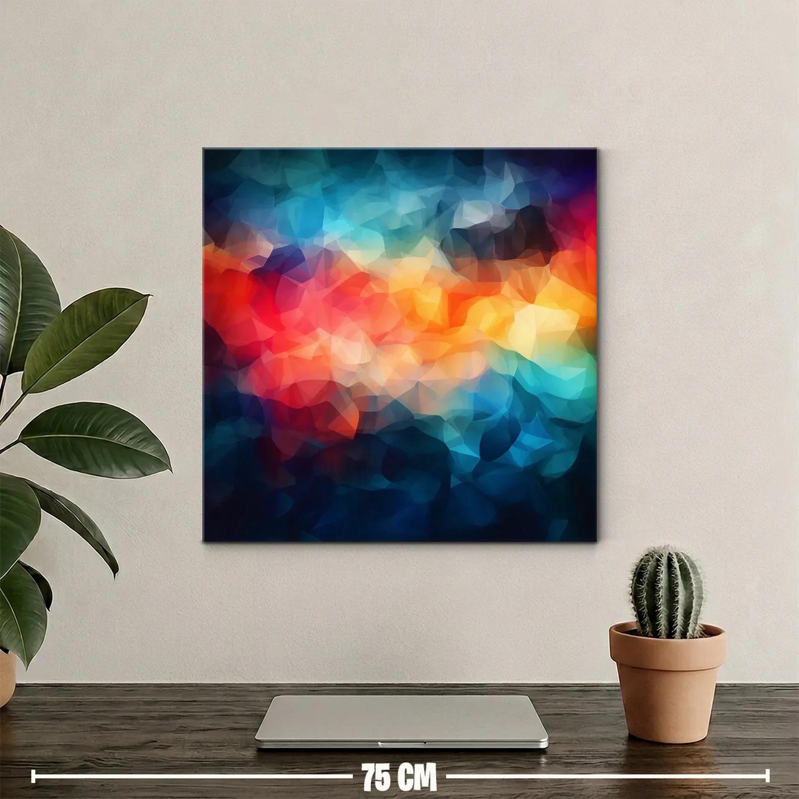 Cuadro abstracto con tonos vibrantes y efectos luminosos — miniatura 2