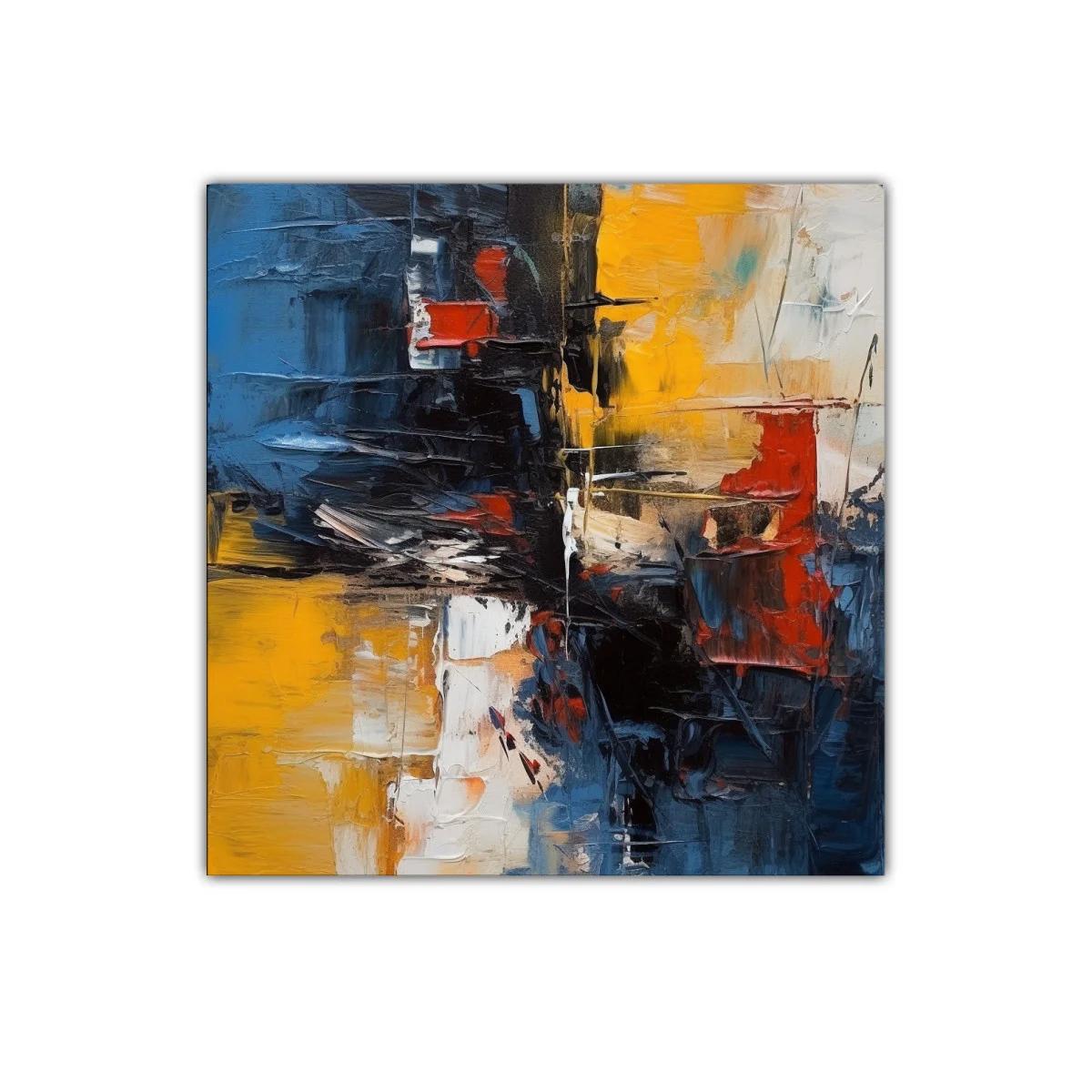 Cuadro abstracto con intensos contrastes de color y textura — imagen principal