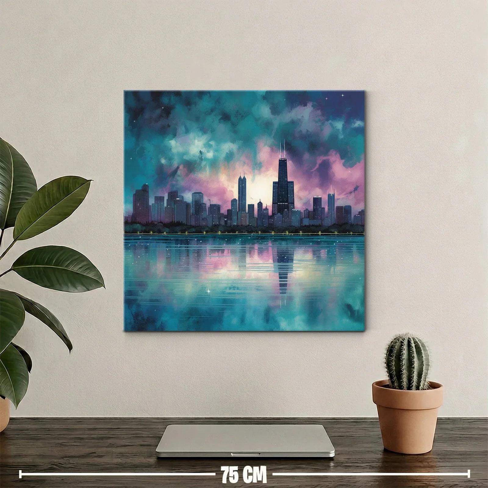 Paisaje urbano al atardecer con reflejos mágicos en el agua — miniatura 2