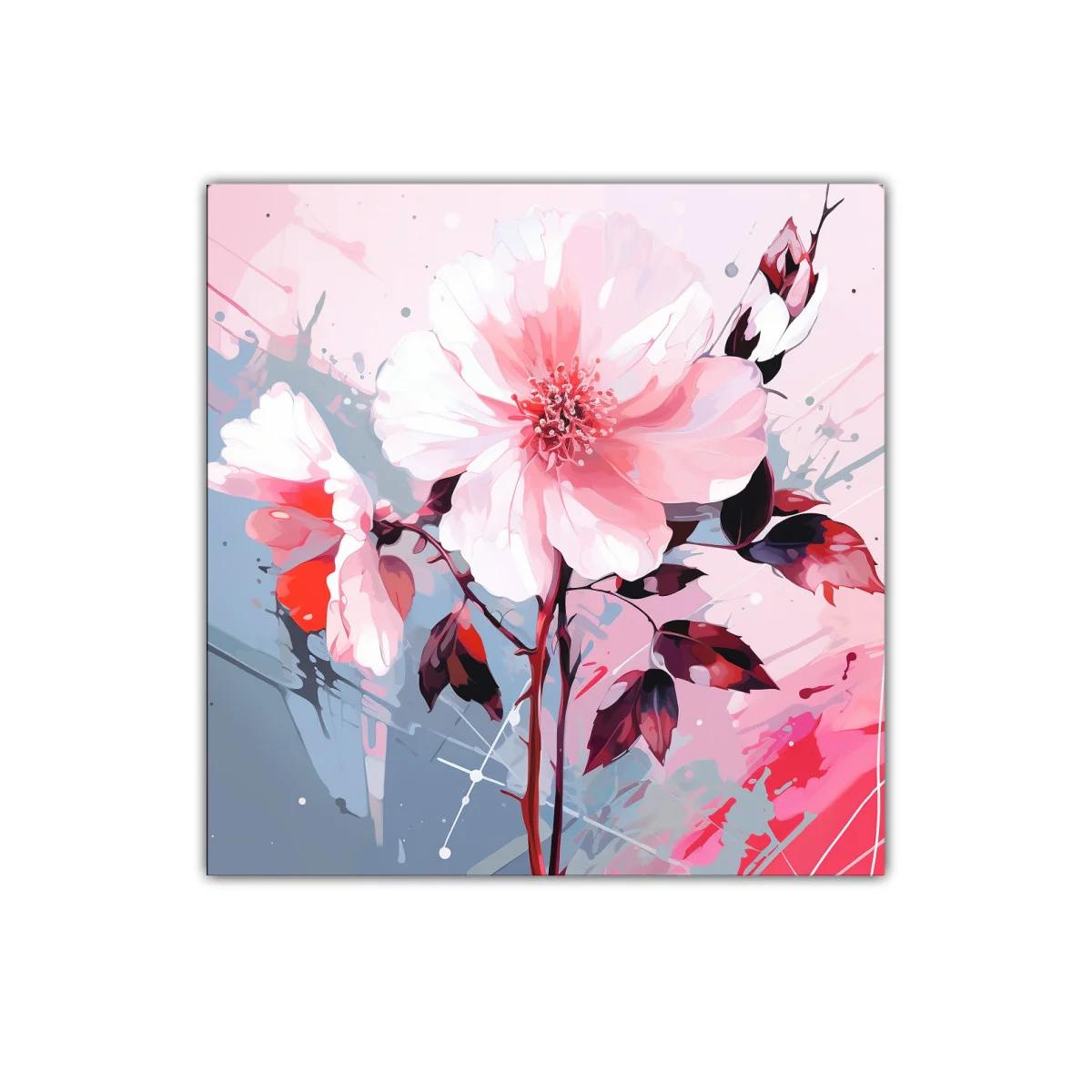 Flores en tonos rosa y rojo con toque abstracto moderno — imagen principal