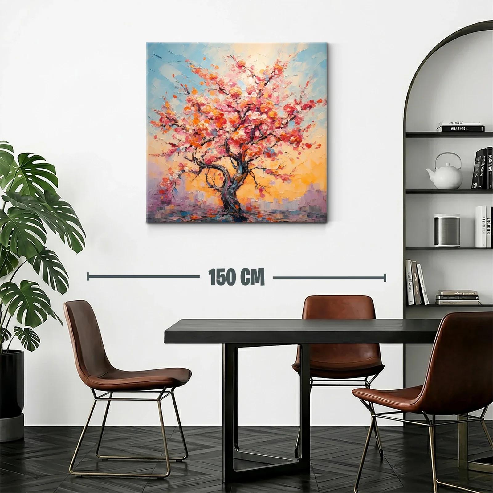 Árbol en flor con vibrantes tonos rosas y naranjas — miniatura 2