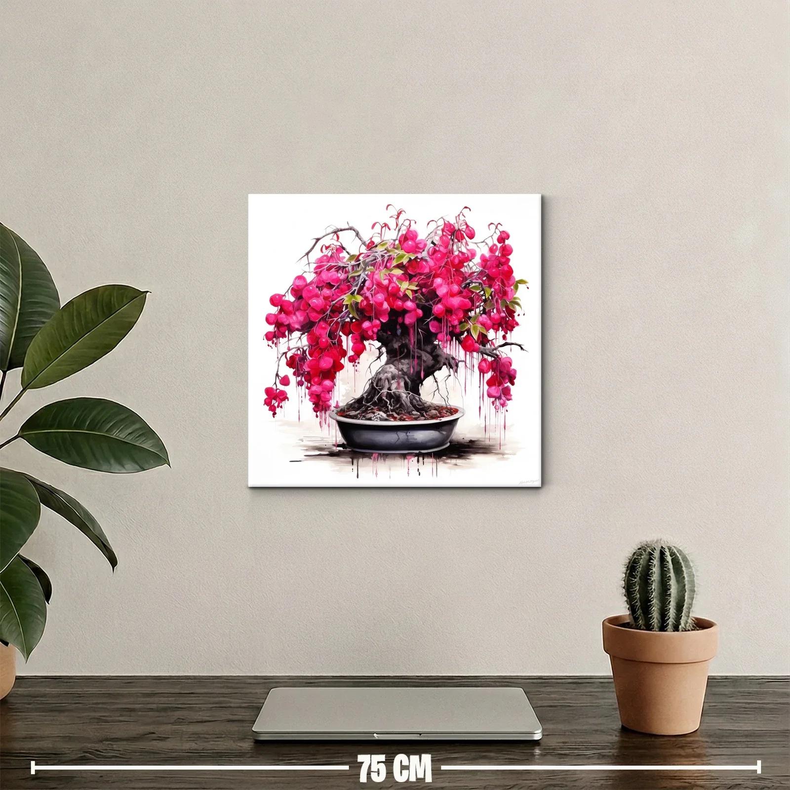 Bonsái con exuberante follaje en tonos rosas vibrantes — miniatura 2