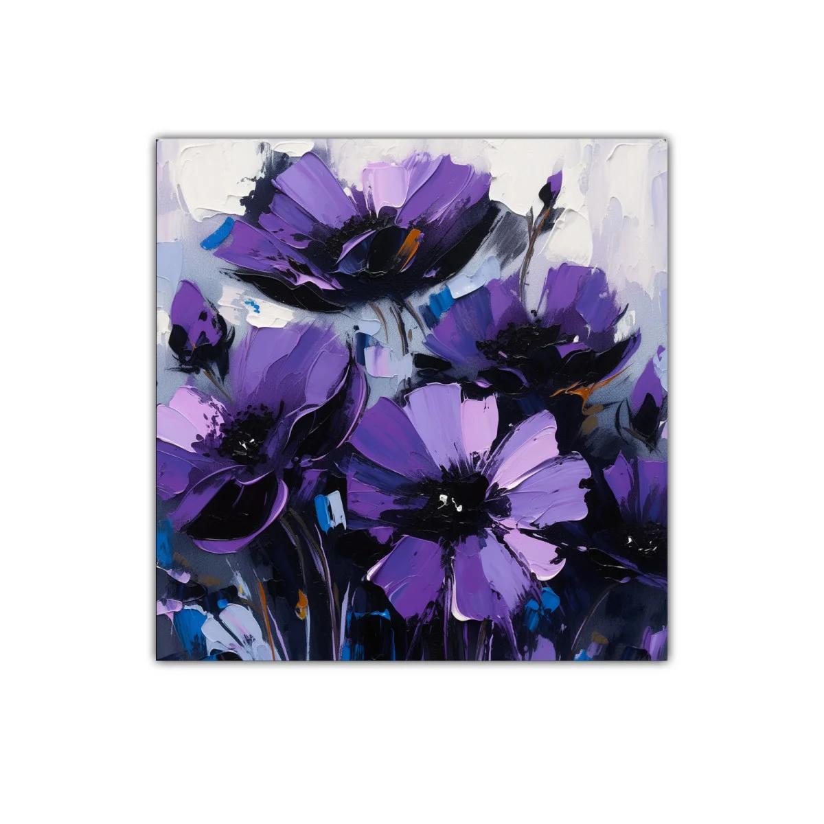 Cuadro con flores moradas vibrantes para decoración elegante — imagen principal