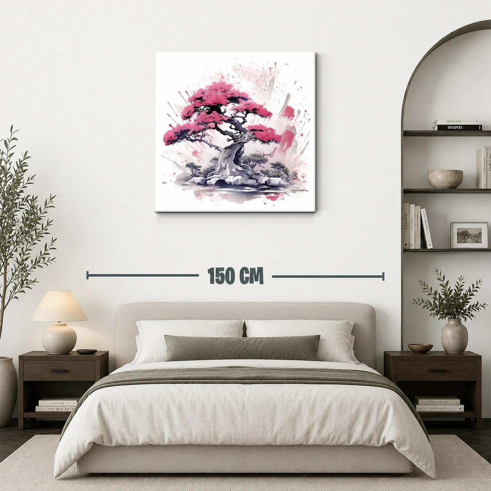 Armonía natural en árbol bonsái con vibrantes tonos rosas — miniatura 3