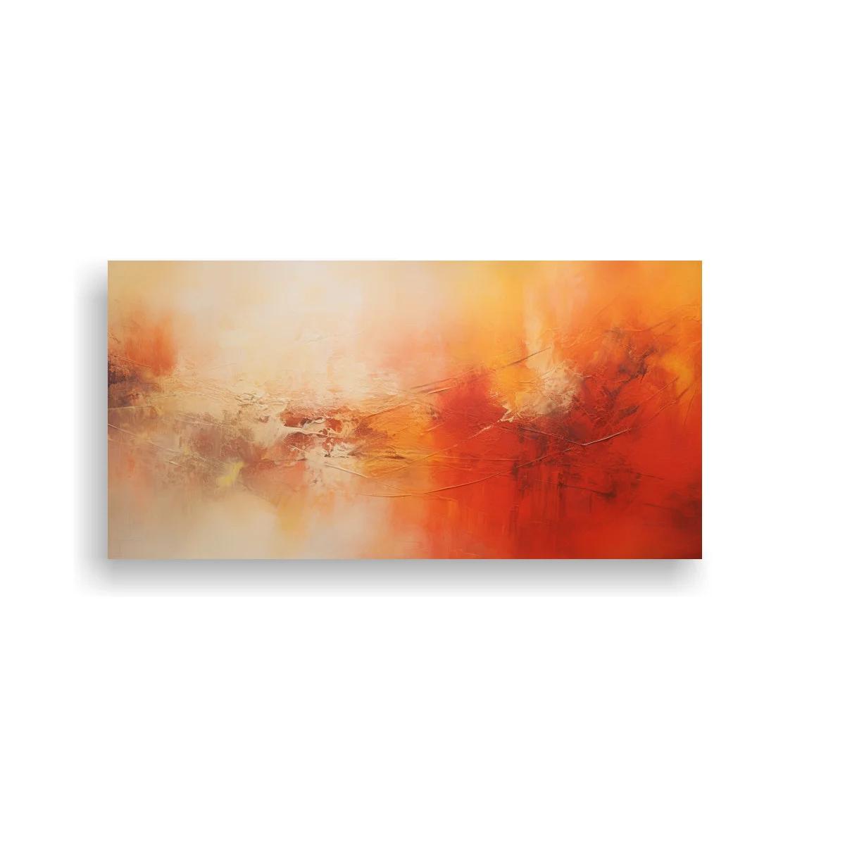 Cuadro abstracción en tonos cálidos con trazos finos oscuros — imagen principal