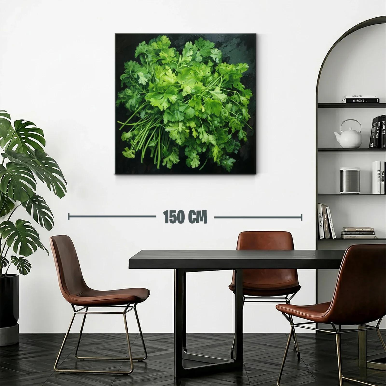 Cuadro con ramo de hojas verdes frescas y naturales — miniatura 2