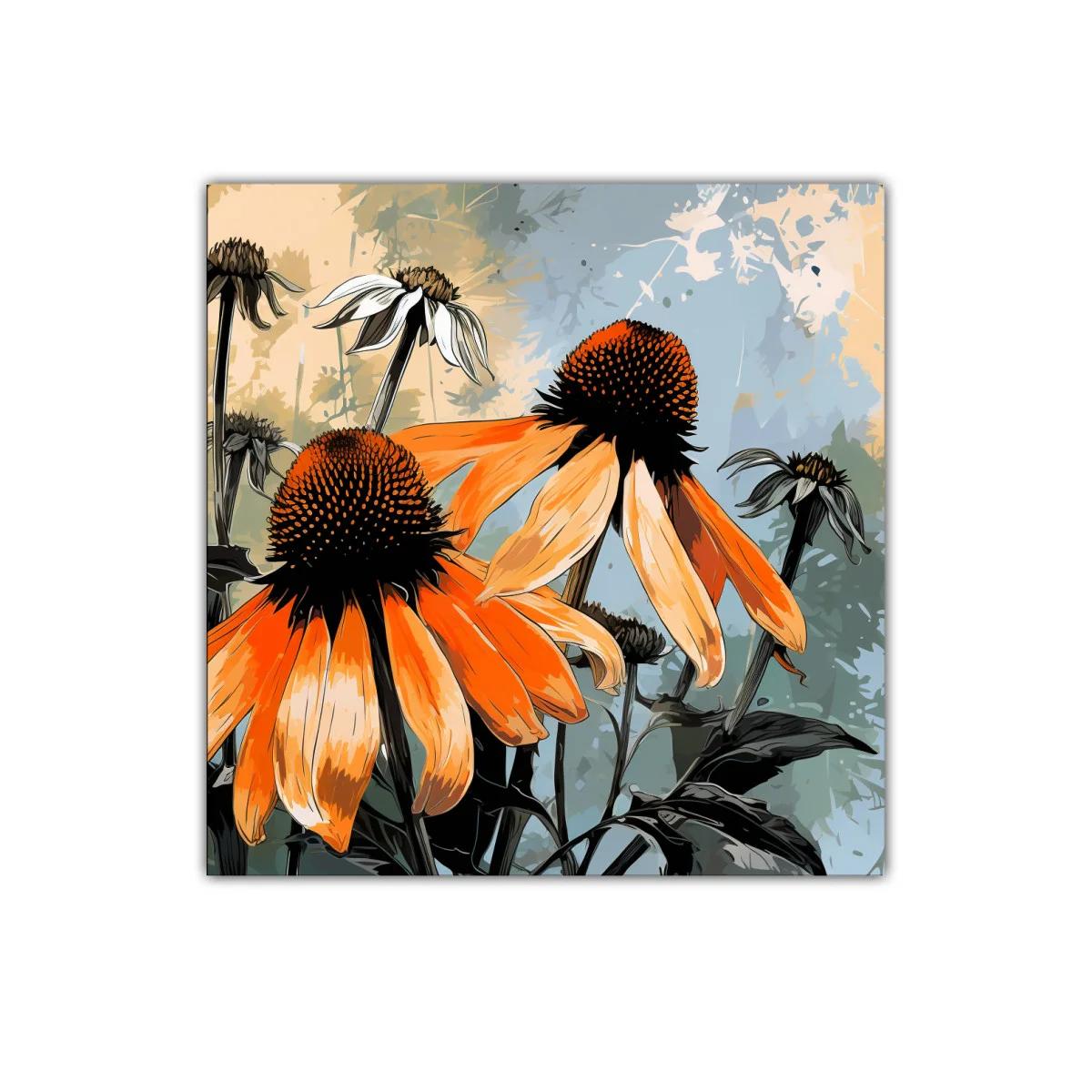 Flores vibrantes con tonos naranja y fondo sereno — imagen principal