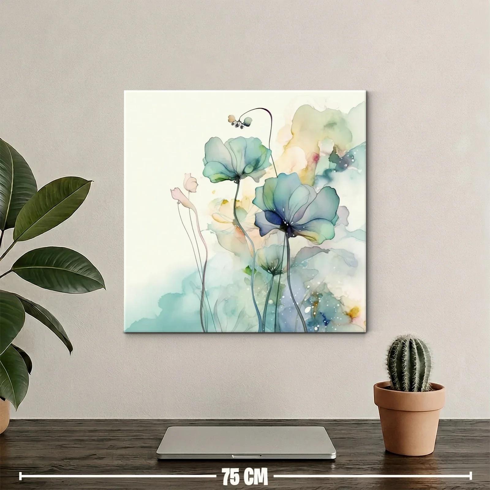 Delicadas flores en tonos suaves y acuarelados para pared — miniatura 2