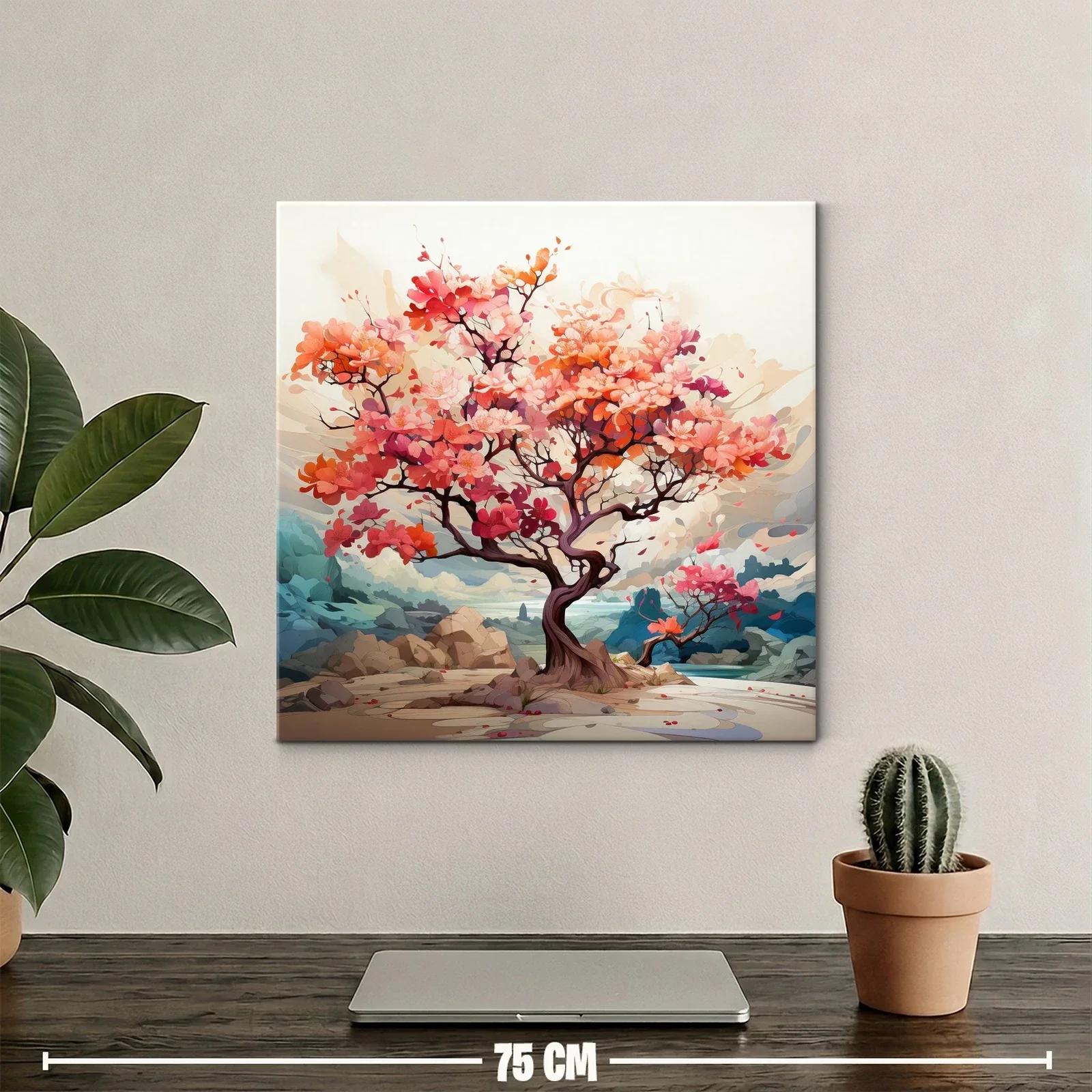 Árbol de flores vibrantes en paisaje sereno y etéreo — miniatura 2