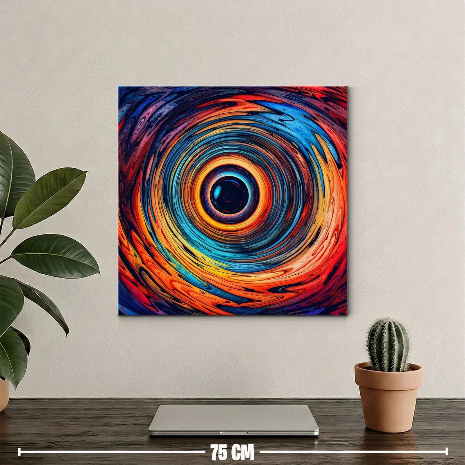 Cuadro Abstracto de Círculos Vibrantes y Movimiento Dinámico — miniatura 2