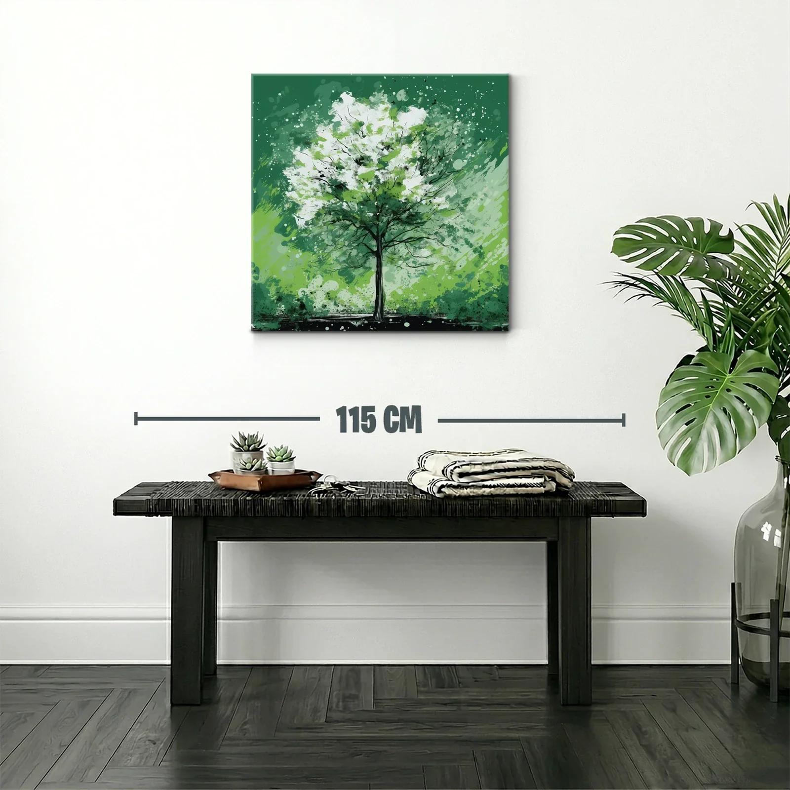 Árbol vibrante en tonos verdes y blancos — miniatura 2