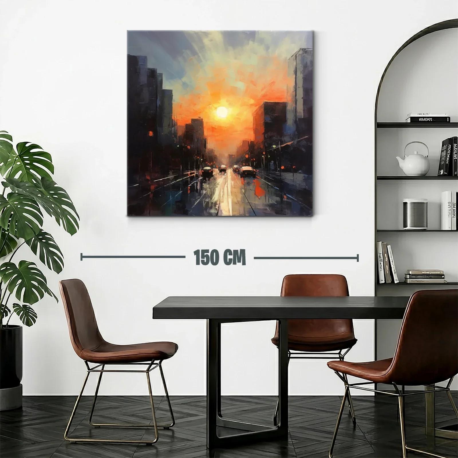 Atardecer vibrante en ciudad urbana al anochecer — miniatura 2