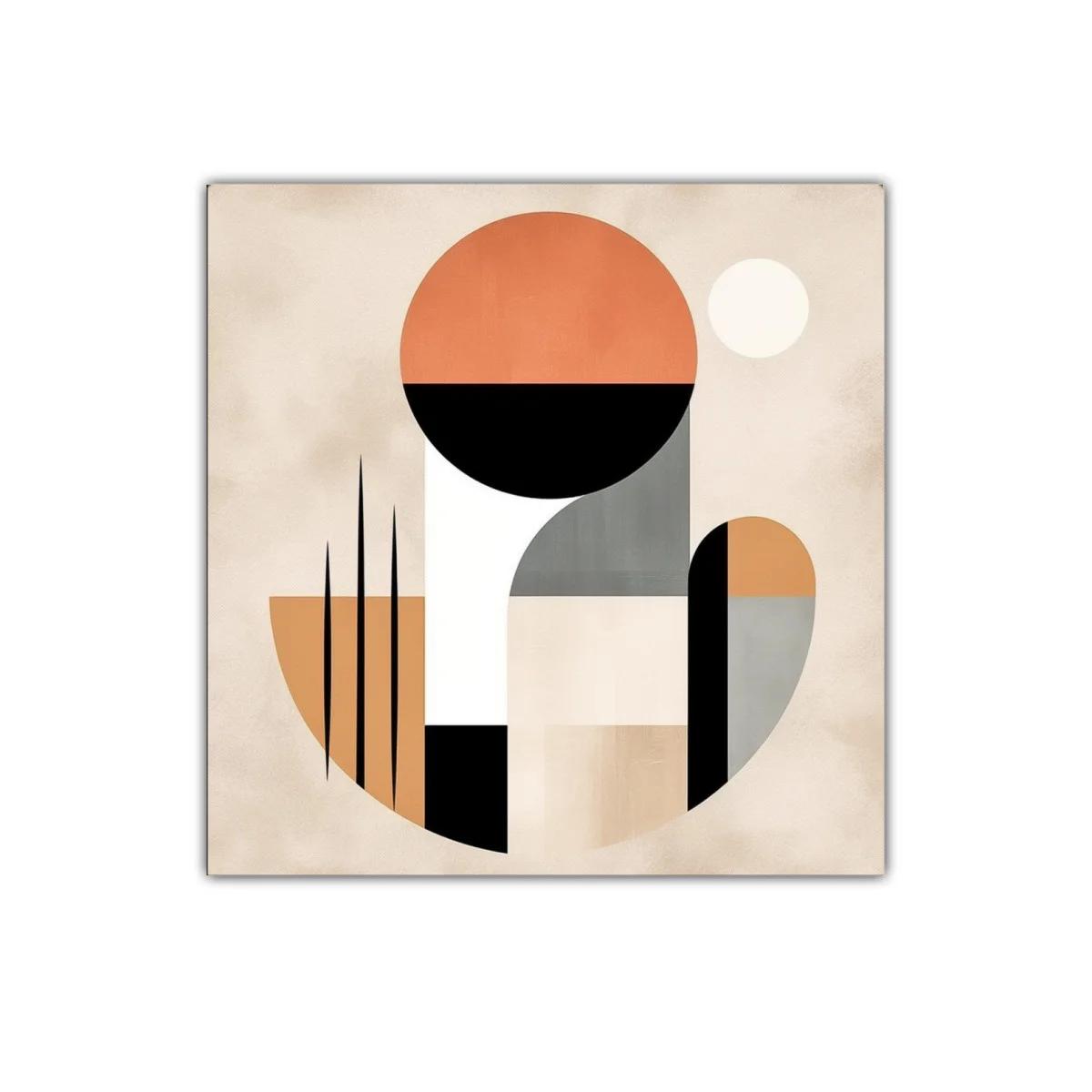 Cuadro abstracto con formas geométricas y tonos cálidos — imagen principal