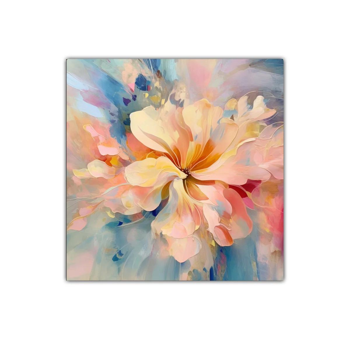 Cuadro decorativo floral en tonos pastel suaves y vibrantes
